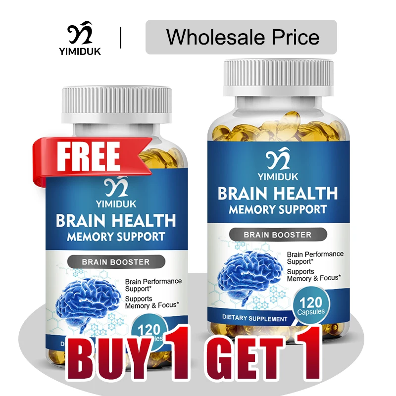 

Buy 1 Get 1 Free! Pure Brain Health Supplement, for Memory, Focus & Mental Clarity, Better Cognition, Stress Relief, Non-GMO