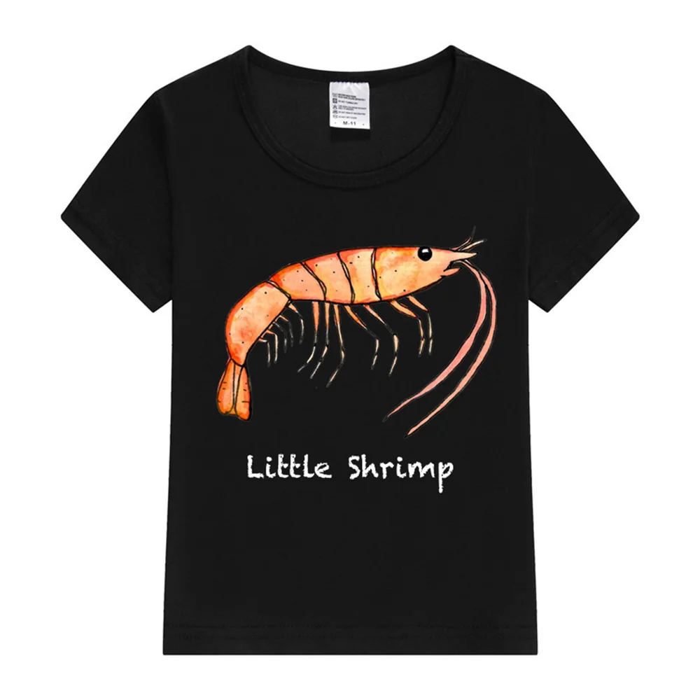 

Little Shrimp Baby T-Shirt 2024 Children T-shirt Clothes Kids Kawaii Tee Tops Casual Clothing Boy Girl Short Sleeve Fashion Gift