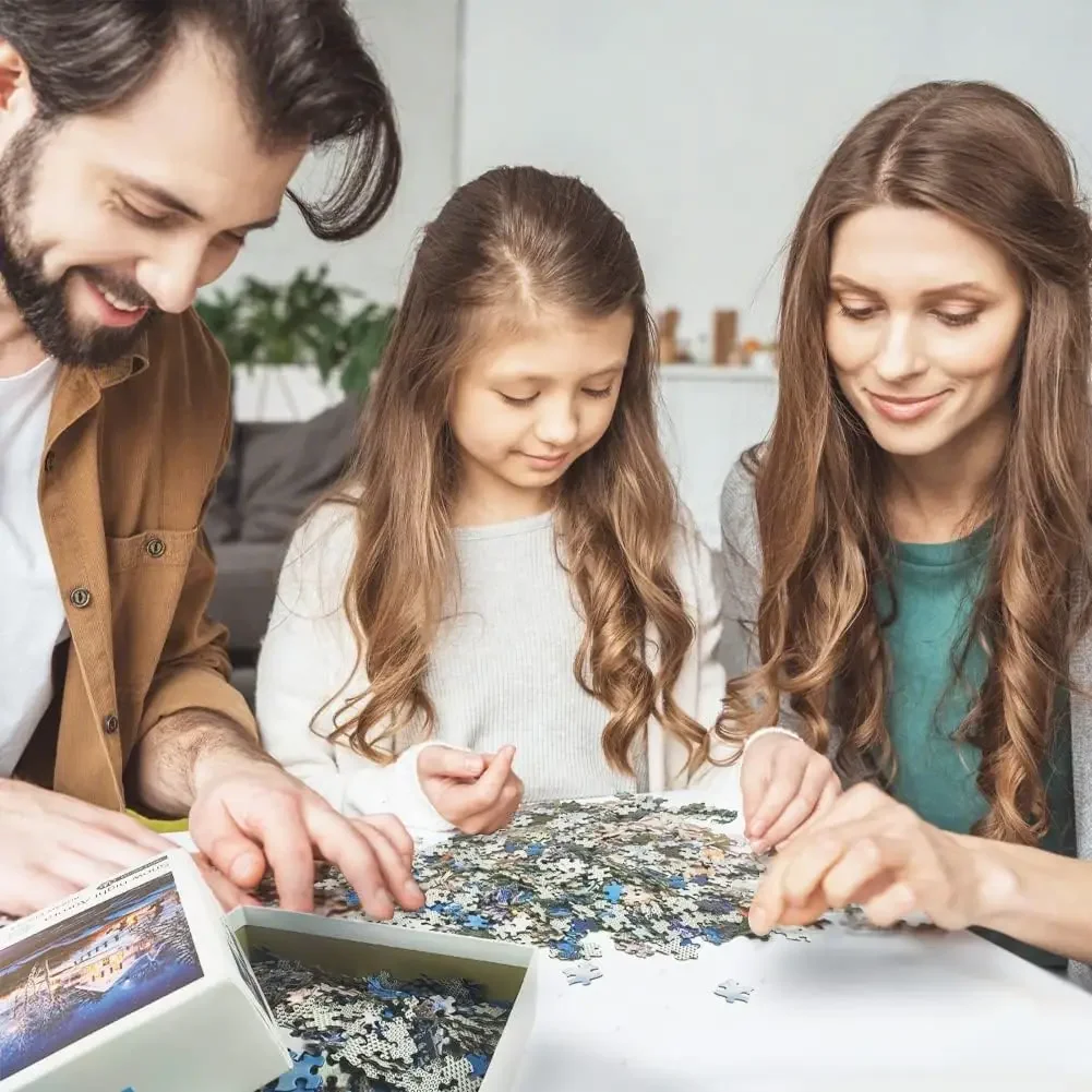 Holzpuzzle 300/500/1000 Stück Puzzle Enchanted Wonderland Bridge Friendly Bodenpuzzles für Erwachsene Kinder Familienspaßspiele