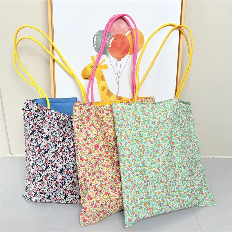 

New Floral Shoulder Bag Printed High-end Versatile Bag Ins Fashion Canvas Bag Women's Artistic Canvas Bags Handbags