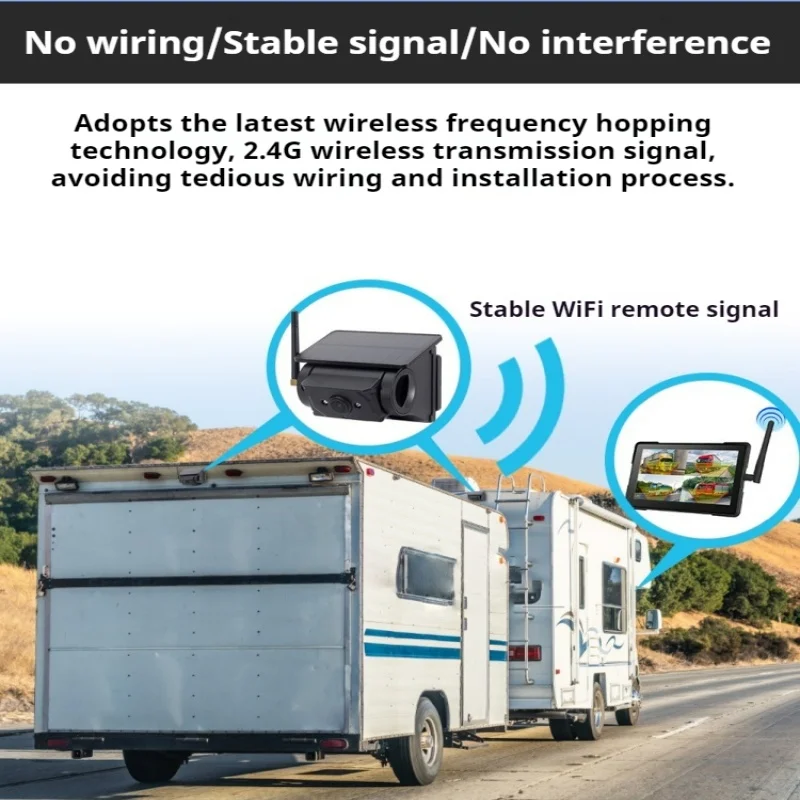 Vehicle-mounted Camera Wireless Magnetic Suction Solar High-definition Passenger and Truck Driving Recorder Reversing Camera