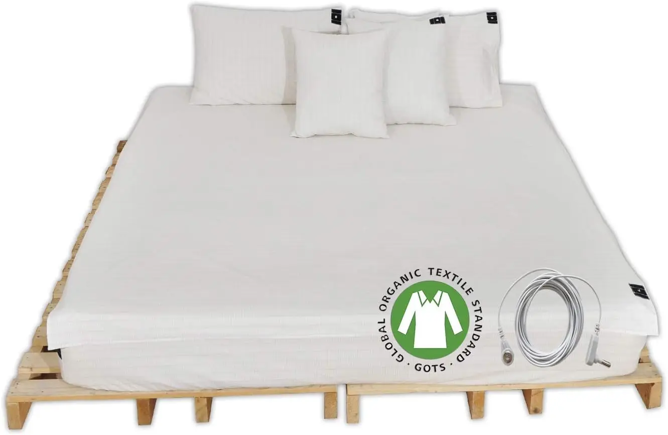 

Grounding Sheet Full Organic With Connection Cord/Cable For Welln S Sleep (75 X 54 H ，Original Color) Ground Earth Bed Flat