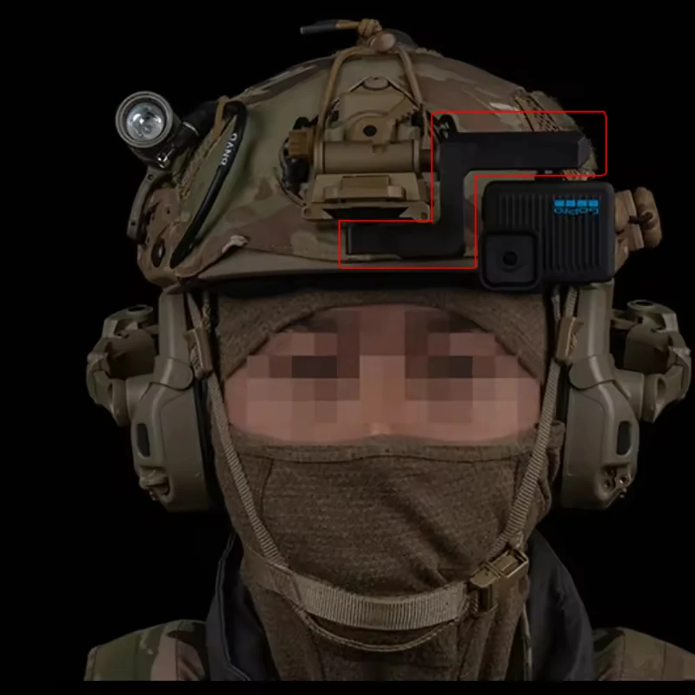 Adaptador Wilcox NVG fijo casco action camera GoPro DJI Insta360 - imagen 4