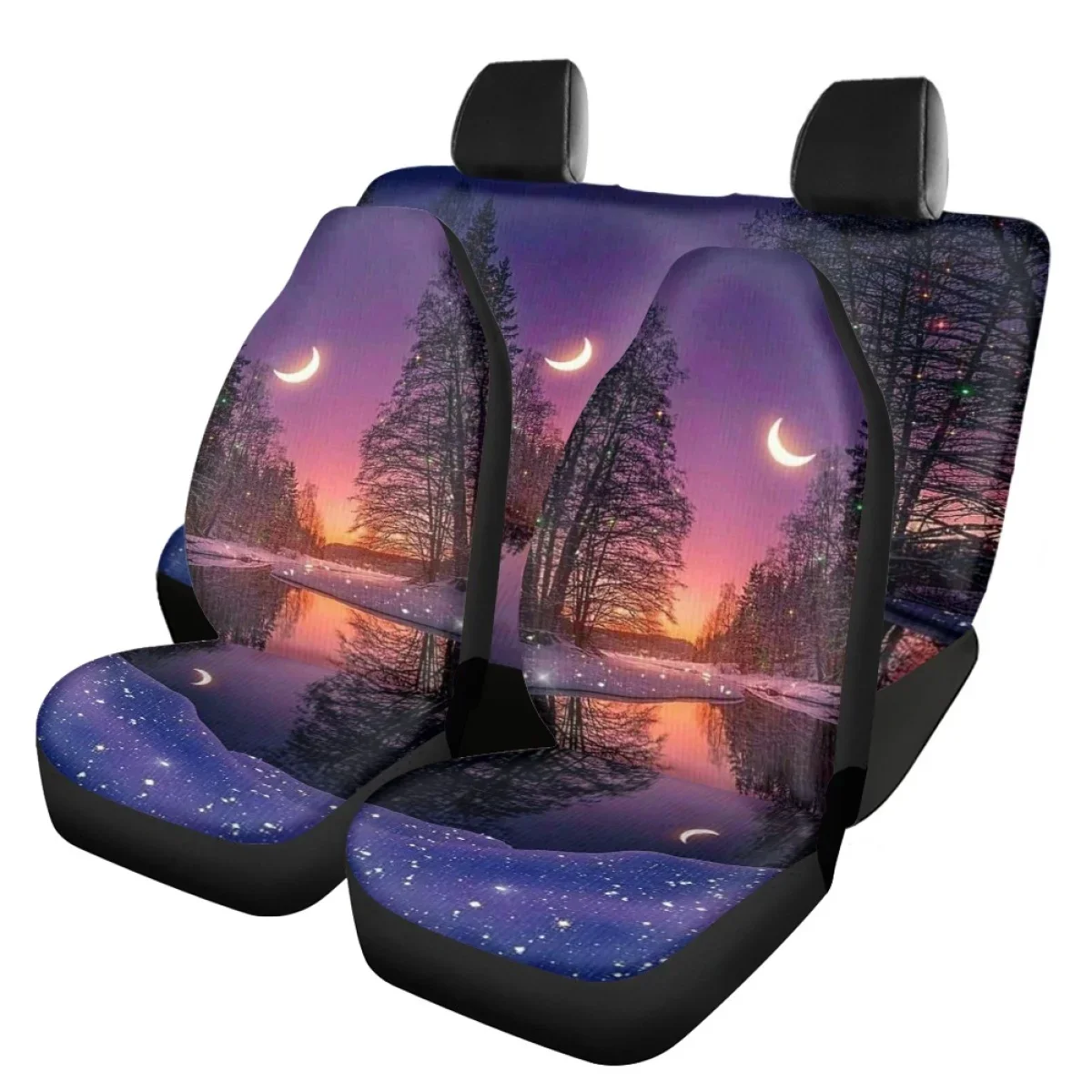 

Durable Cars Seat Cover Painting Moon Trees Fit Most of Auto Non-slip Front&Back Seat Covers Accessory Interior Decoration