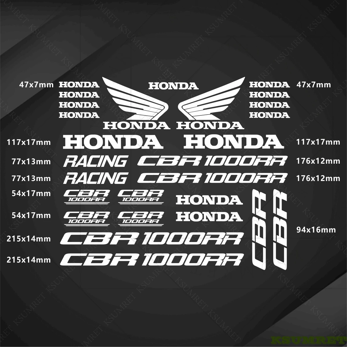 ملصقات لهوندا للدراجات النارية CBR1000RR شعار مائي مقاوم للماء