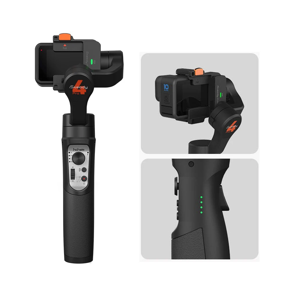 Hohem iSteady Pro 4 3-Axis Gimbal for GoPro 11 DJI Action 3 OSMO Insta360 One R Action Camera Sony RXO Handheld Stabilizer