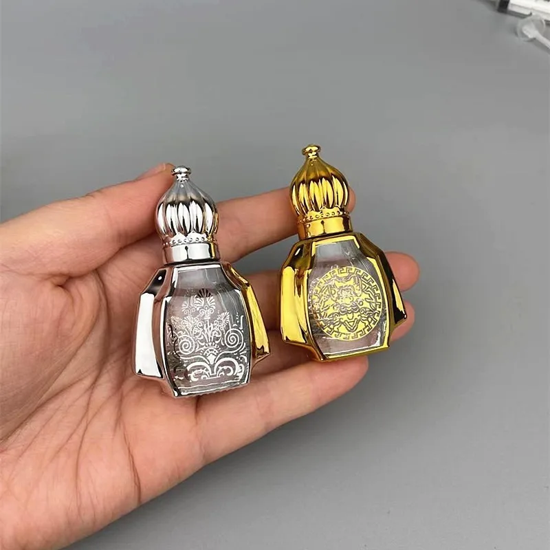 2pcs/set Random Patterns Essential Oil Roller Bottle Refillable Perfume Bottle Glass Roll-On Bottle Cosmetics Container