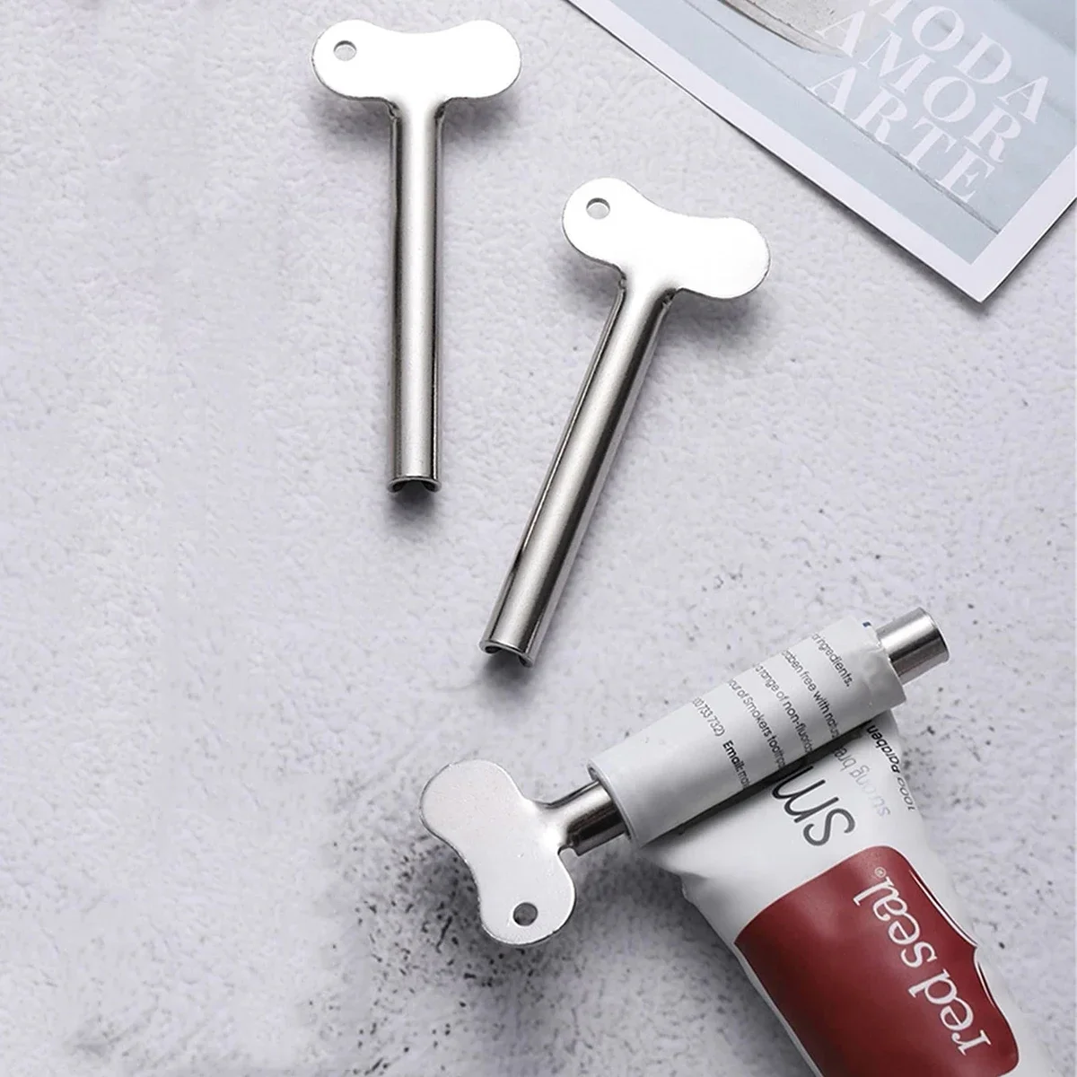 2 stücke Kreative Zahnpasta Tube Squeezer Einfache Zahnpasta Roller Edelstahl Arbeitsersparnis Zahnpasta Tube Wringer Presser