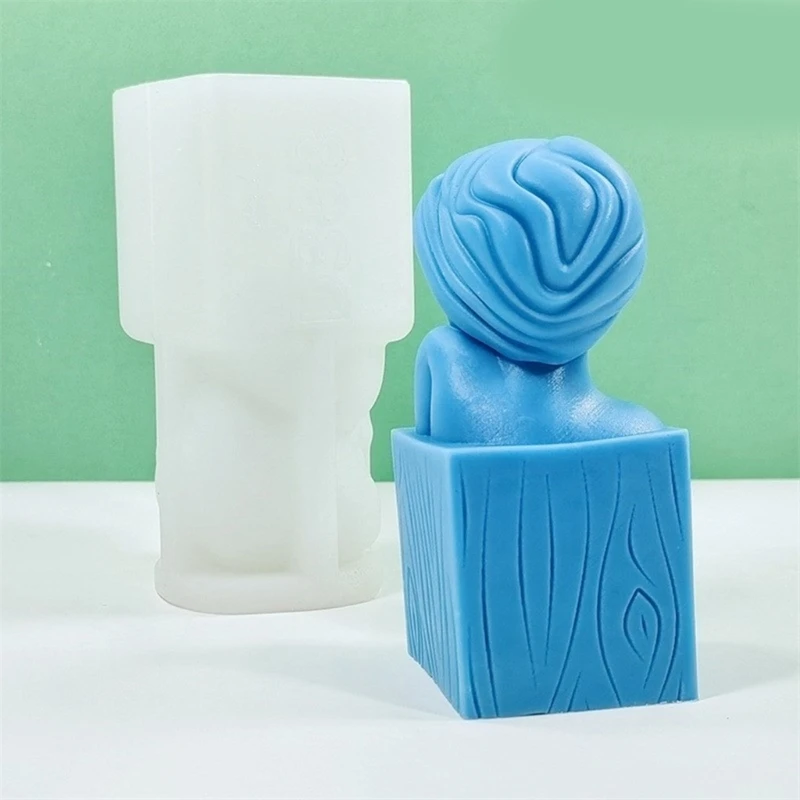 Portable Women Head Sculpture Ornament Mold Flexible Silicone Mold for Creating Portrait Decorations