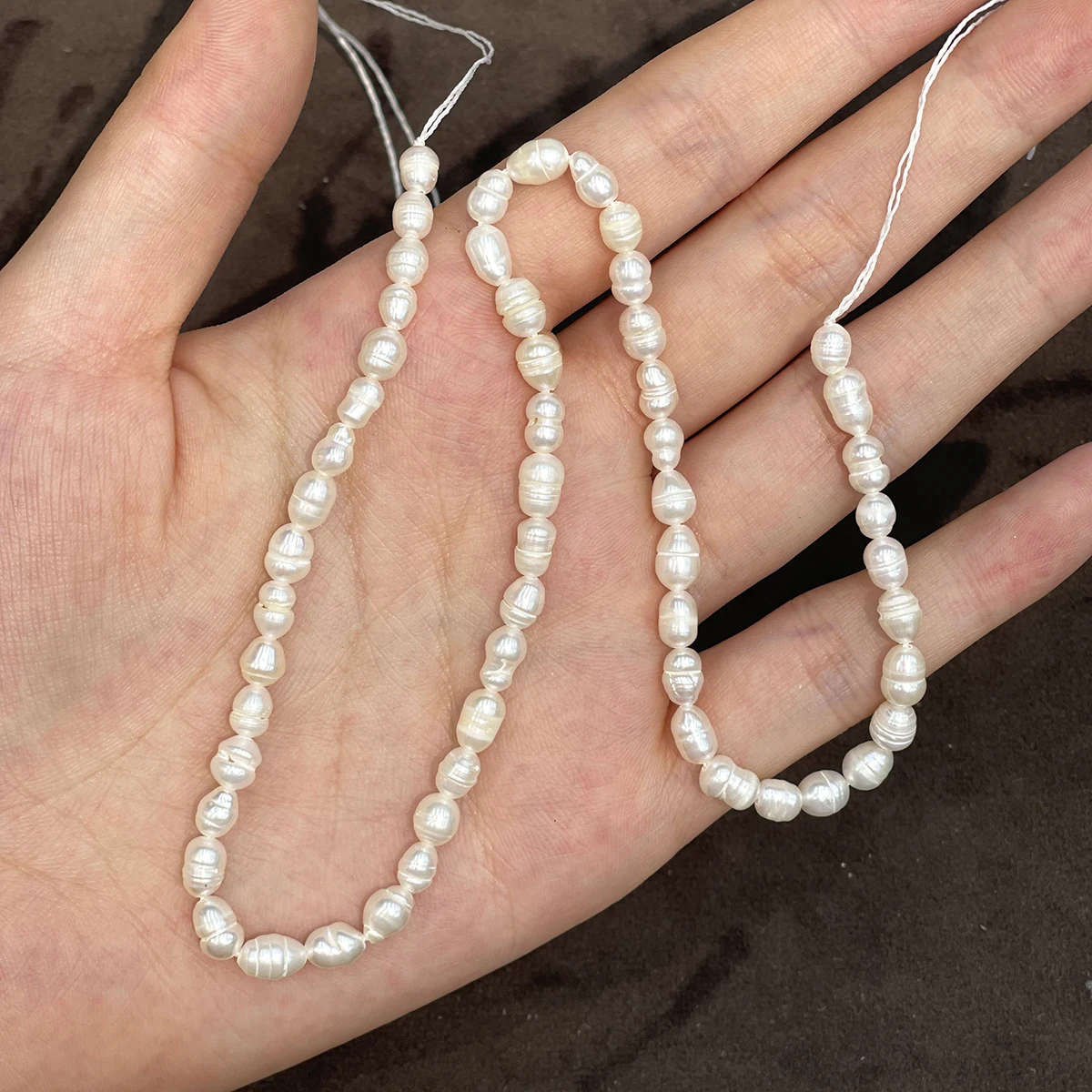 2/3/4/5/6/7/8/9/10mm Rice Natural Freshwater Pearl String Necklace Semi-Finished Materials DIY Jewelry Accessories Gift Women