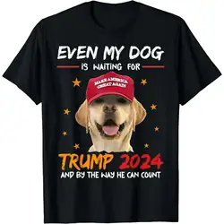 Funny Dog Saying Lover Even My Dog Is Waiting For Trump 2024 T-Shirt