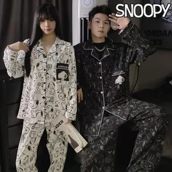 Snoopy Home Suits Long-sleeved Trousers Suits for Women Men Autumn Winter Pijamas Couple Pajama Sets Fashion Sleepwear Homewear