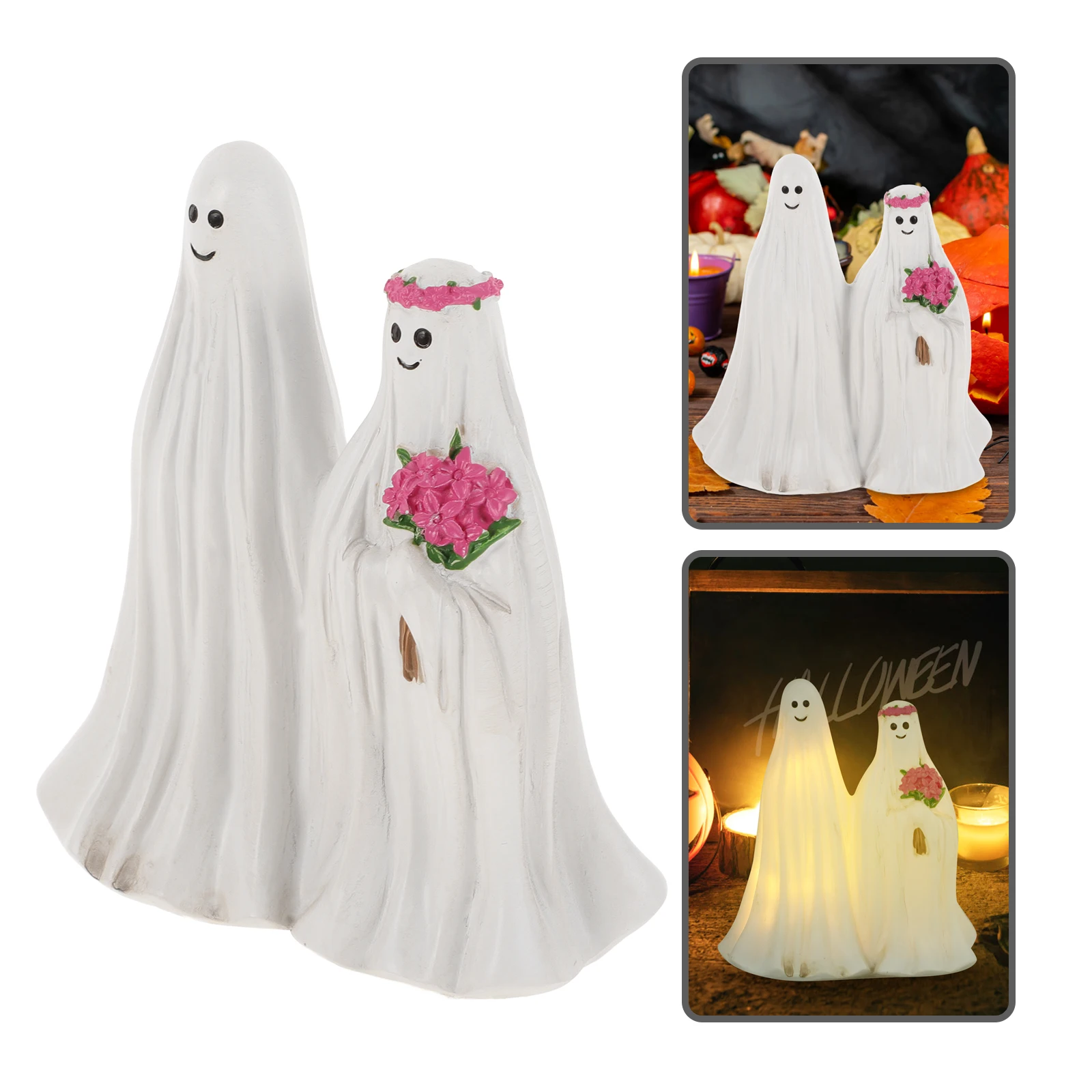 

Ghost Bride and Groom Ornaments Decorative Statue Adornment Sculpture Resin Halloween Figurin Figurine Indoor