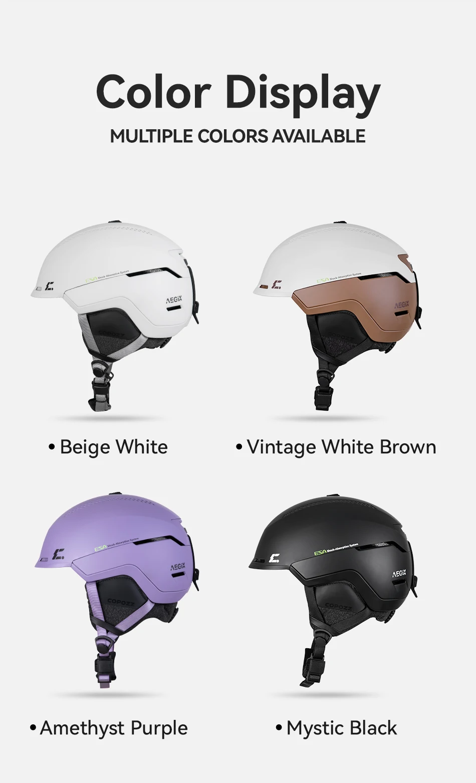 COPOZZ Winter-Skihelm, einteiliger universeller Schneehelm für Erwachsene, Skaten, Ski, Snowboard, Outdoor-Sporthelme mit RECCO-Reflektor – Detail 15