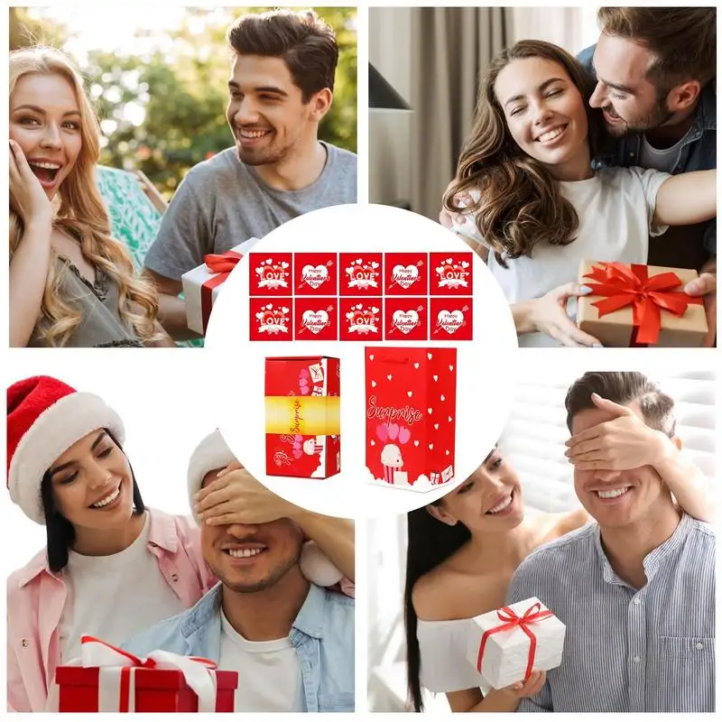 Valentines Cash Pop-out Box 10X Rode Enveloppen Valentines Pop-out Cash Box Love Celebration Herbruikbare Paar Aandenken Romantische Doos