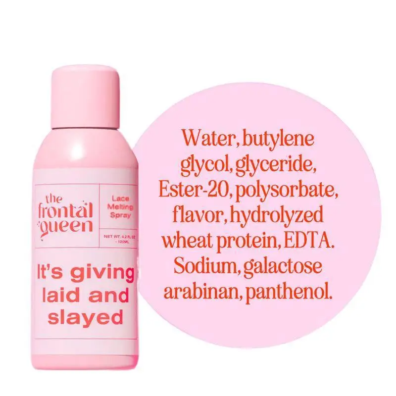 

Клейкий спрей с кружевом Frontal Queen для пепельных тонов — устойчивый к поту и стойкий спрей для укладки волос 4,2 FL OZ 120 мл