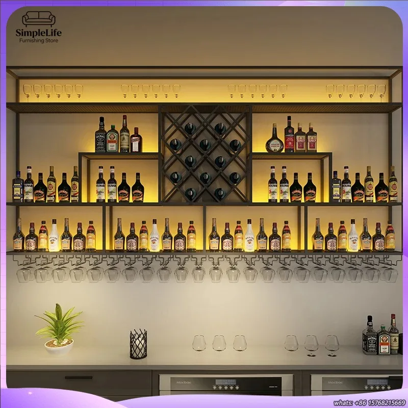 

Wall Mounted Wine Cabinet Display Rack Space Saving Beer Cooler Nordic Modern Liquor Storage Bar Furniture Home Decor