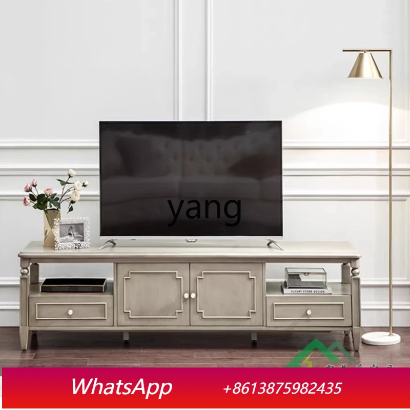 

LMMSimple Solid Wood TV Cabinet and Coffee Table Set, Simple and Beautiful Retro Living Room Furniture