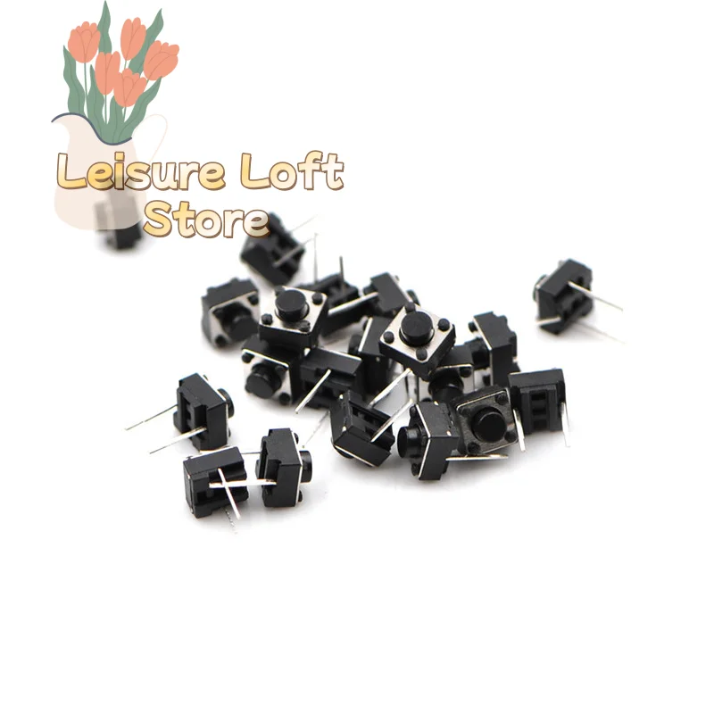 

20 шт. тактильных переключателей 6x6x5 мм с центральными опорными штырями – улучшенная стабильность, кнопка SMD для надежного монтажа на печатную плату