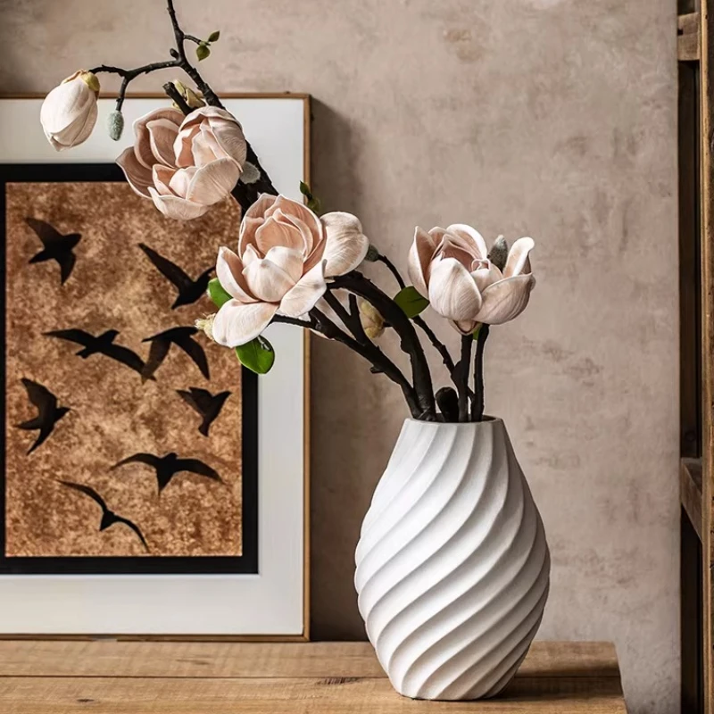 Nordic Flowers Vases Ornament Hotel Homestay Table Living Room Vases Office Ceramic Home Decor Florero MH40HP