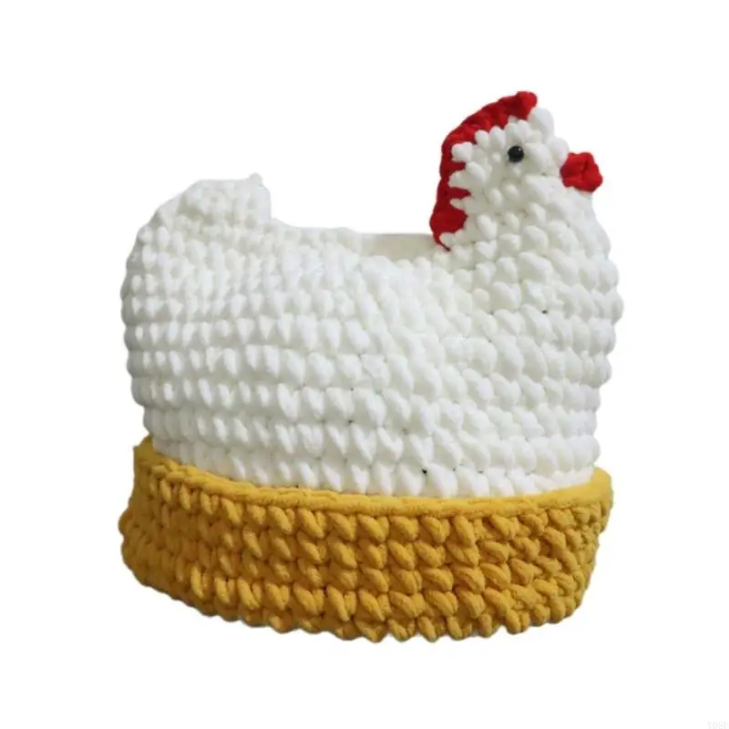 3D Huhn Gestrickte Krempe Für Thanksgiving Party Festival Winter Cosplay Kopfbedeckungen Für Männer Frauen Kinder Kostüm – Detail 2