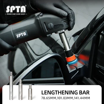 SPTA stainless steel extension rod shaft set 75mm+100mm+140mm 5/8"-11/M14/M16 thread for rotary polisher accessories