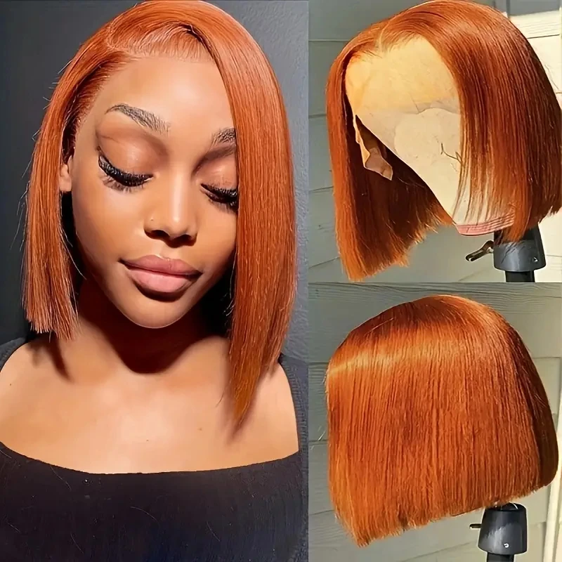 VideoOrange-Perruque Bob Lace Front Brésilienne Naturelle, Cheveux Lisses, Sophia, pour Femme Africaine