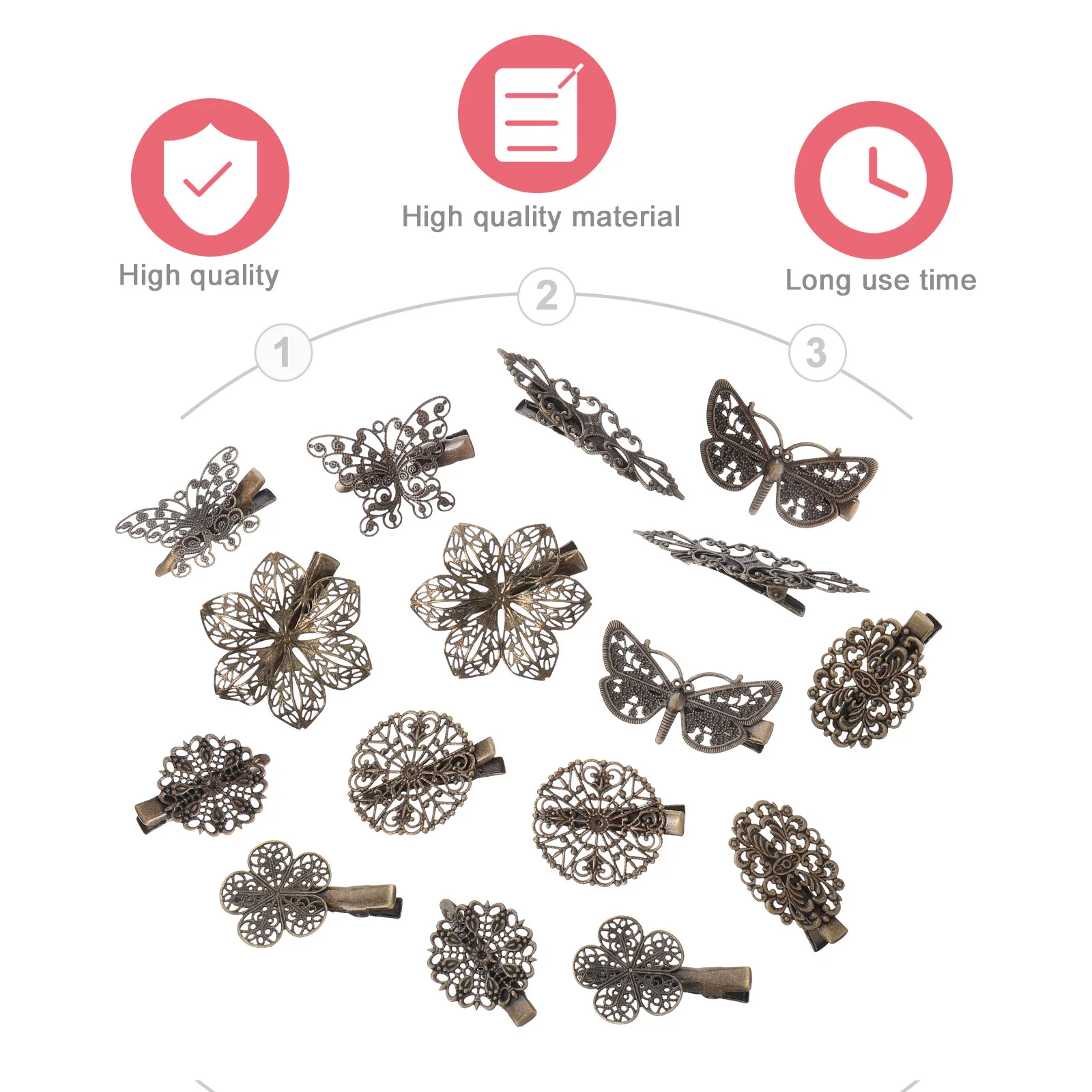 

16pcs Vintage Hairpins Retro Duckbill Barrettes For Hair Clips Accessory Party Wedding Daily Use Photography