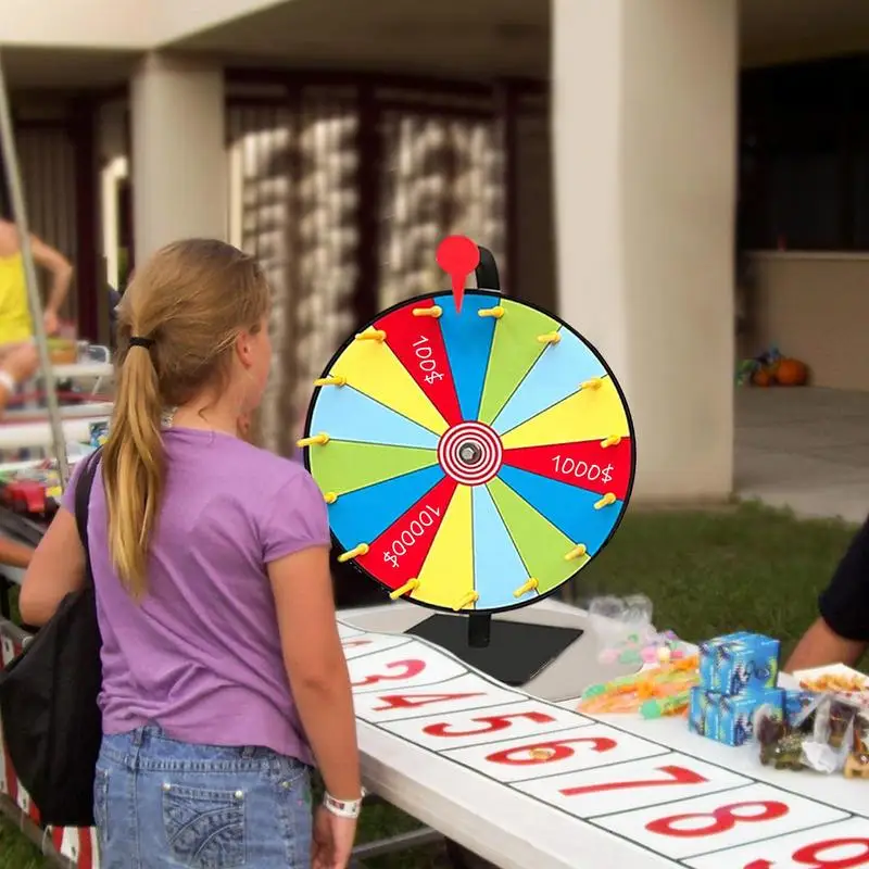 Lottery Activity Turntable Draw Spining Prize Lucky Wheel of Fortune Game Color Dry Erase Heavy Duty Tabletop