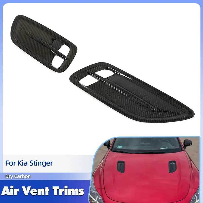 

Передний бампер автомобиля, капот, крыло, вентиляционное отверстие, накладки Prepreg Dry Carbon для Kia Stinger 2018-2023, гоночный воздушный пылезащитный чехол, комплекты кузова
