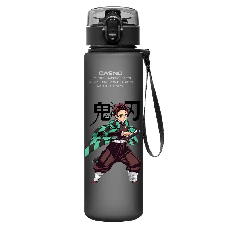 Demon Slayer Anime Water Bottle Nezuko Merchandise 560ML Portable Sports Plastic Cup Camping Fitness Large Capacity Bottle Gift