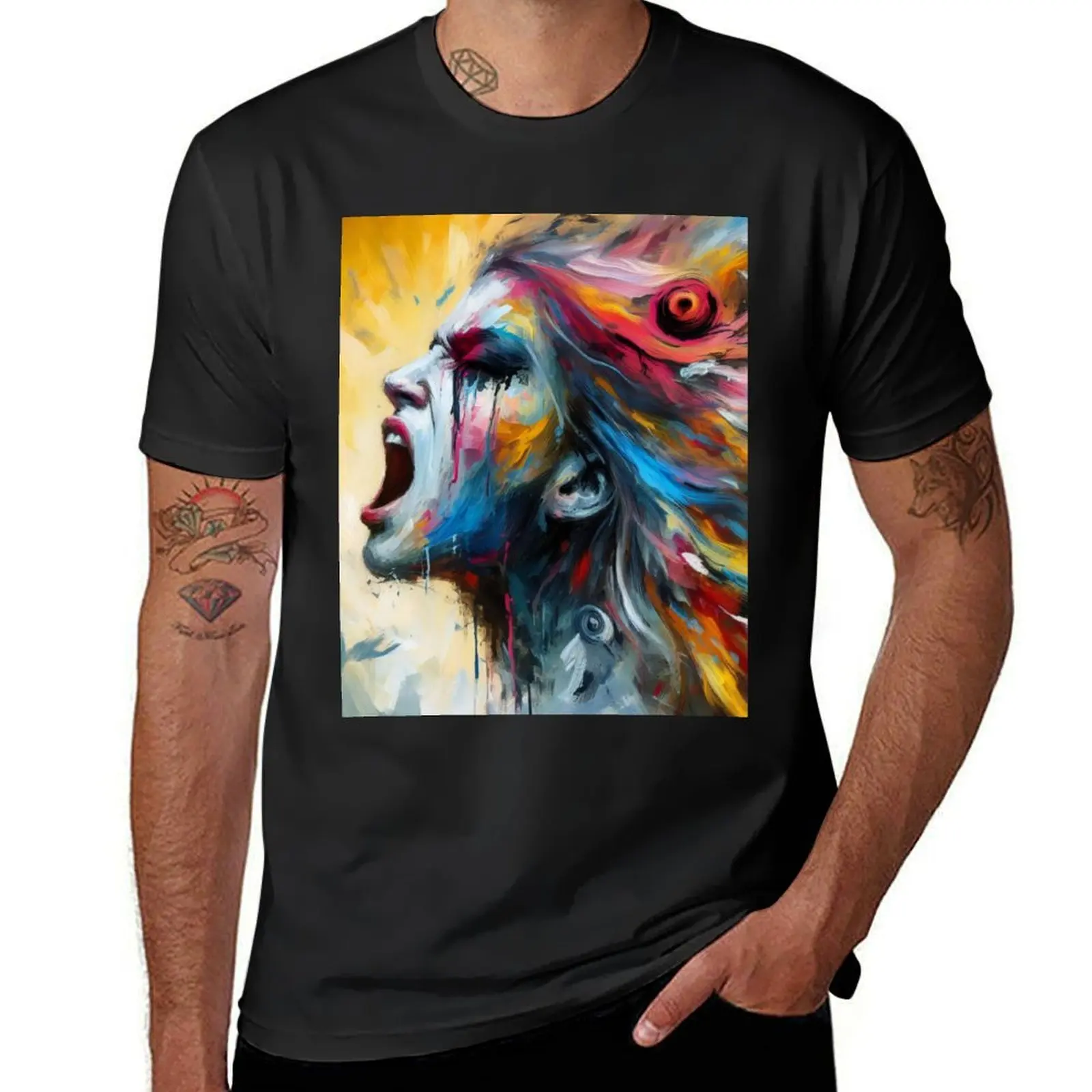 Euphoric Roar A Whirlwind of Expressive Chromatic Artistry T-Shirt graphics plus sizes sweat workout shirts for men