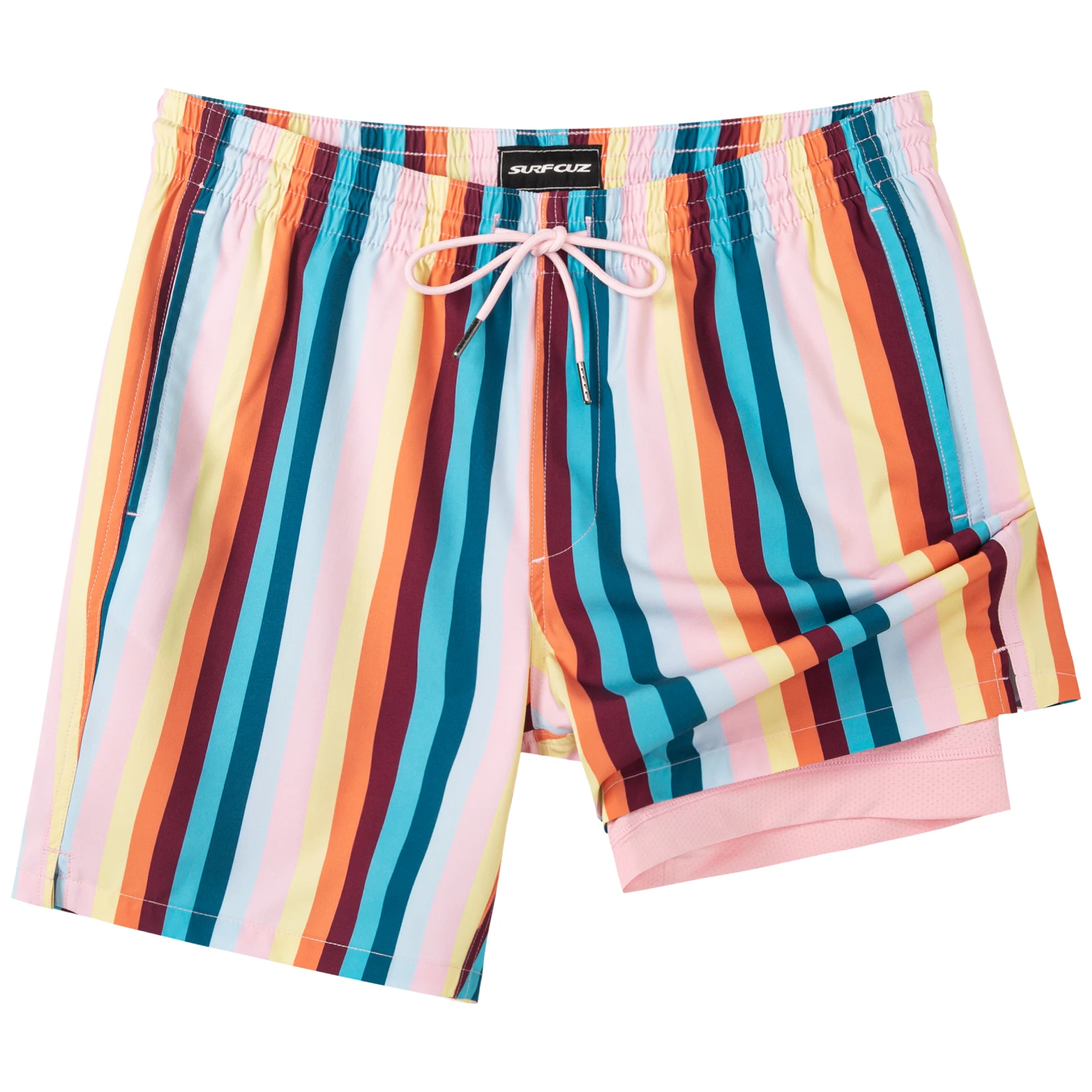 SURF CUZ Mens Swim Trunks with Compression Liner Quick Dry Swim Shorts 7\