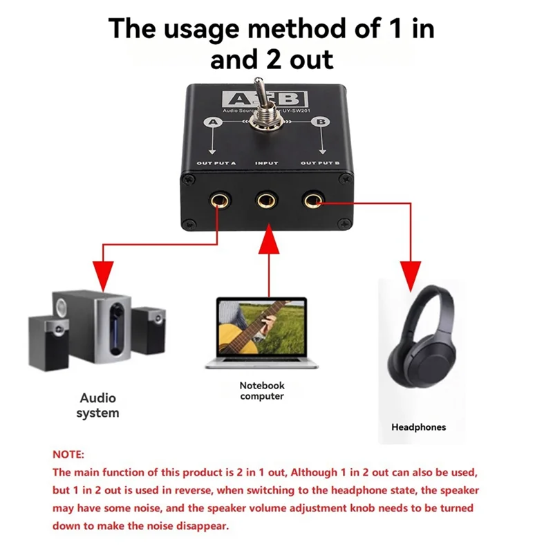 B92B-3,5 Mm Audio Switcher 2 In 1 Out Audio Switcher 2-1 Audio Switch Selector Für Soundkarte Computer
