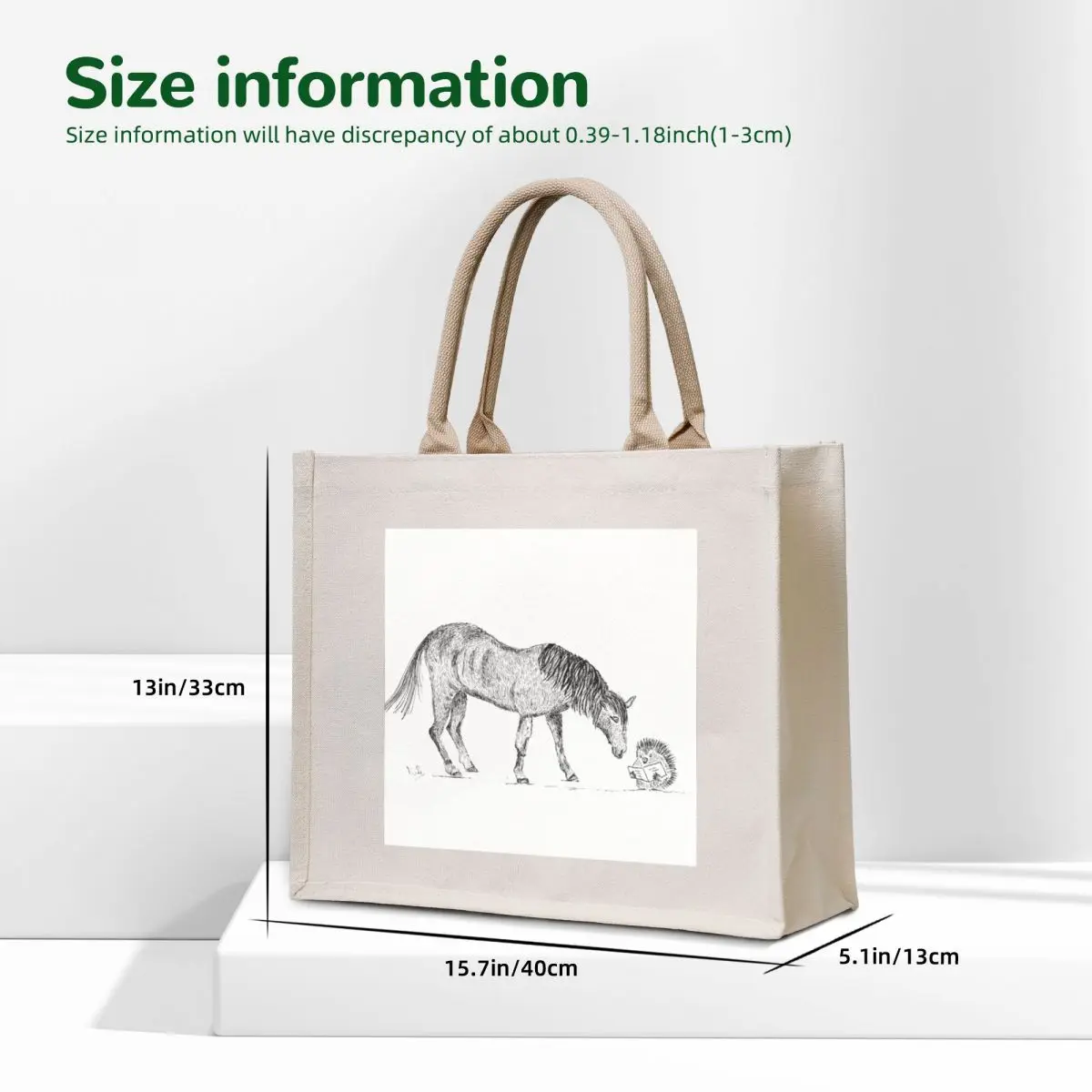 Hedgehog and the Horse Tote Bag Candy bags cloth bag woman shopper bag women canvas tote bags men