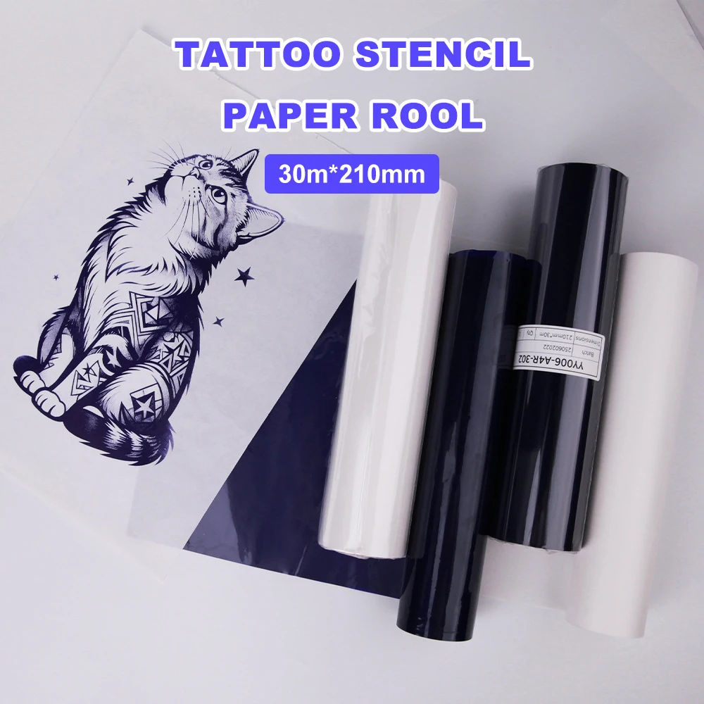 

Термотрансферная бумага для татуировок, рулон 30м x 210мм, термочувствительная пленка для тату-машинок, расходные материалы для тату
