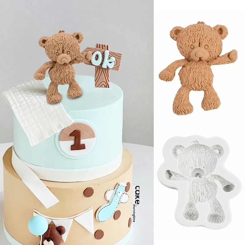 

1Pc 3D Cute Bears Silicone Candies Craft Molds Resin Tools Cupcake Baking Molds Home Kitchen DIY Fondant Cake Decorating Tools