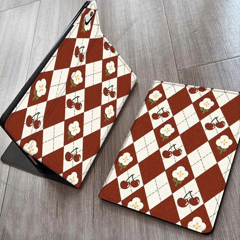 

Retro Diamond Pattern For iPad Pro 7 8 9 Gen 2 11 13 5th 6th 10th 11th M5 M4 12.9 10.9 10.2 Inch 2024 2025 Tablet Case