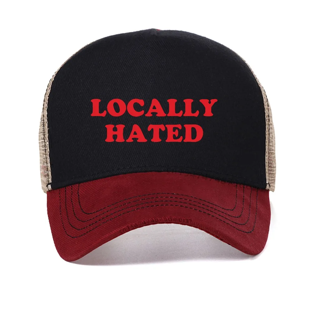 locally hated letter print baseball cap Fashion Casual mesh trucker hat adjustable Snapback hats summer Breathable sun hat