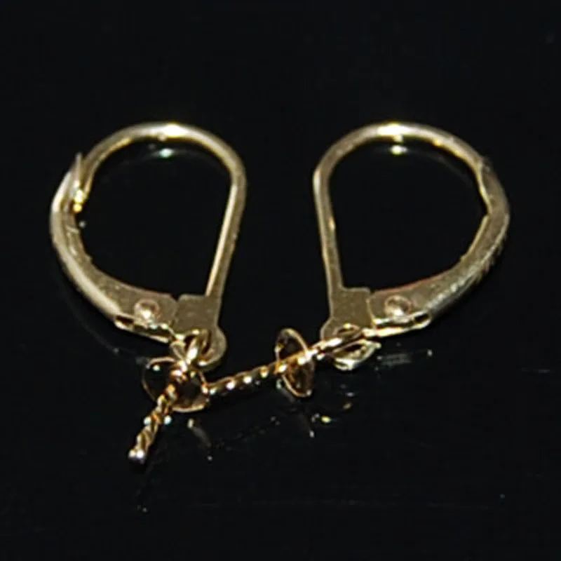 

Wholesale 14K Yellow Solid Gold Lever Back Ear Wire with Bail