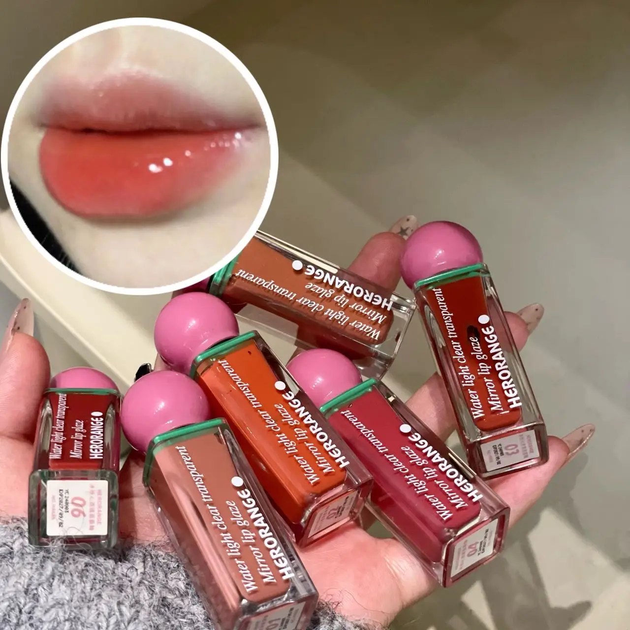 Herorange Autumn Winter Vibe Lip Gloss - Clear Dewy Mirror Finish, Long-Lasting Hydration, Plump Lips, Natural No-Makeup Look