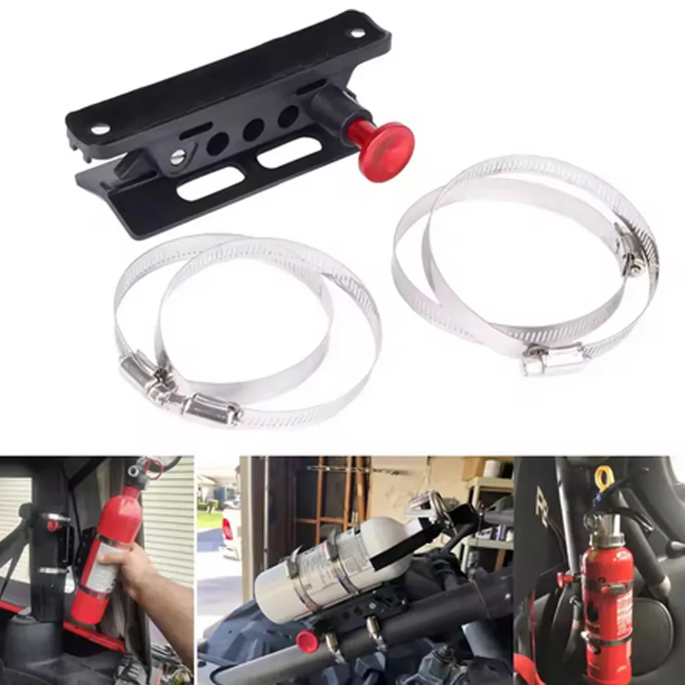 

Quick Release Fire Extinguisher Mount - Aluminum Adjustable UTV Roll Bar Fire Extinguisher Holder Mounting Bracket