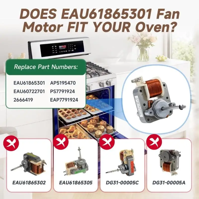 EAU61865301 Fan Blower Motor Replacement Fan Motor for Efficient Heat Distribution Easy to Install