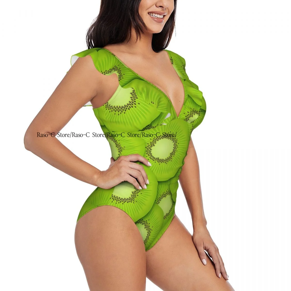 Ruffle 2023 Women Sexy One Pieces Swimsuit Swimwear Female Kiwi Slices With Fruit Pieces Monokini Bathing Suit Beachwear