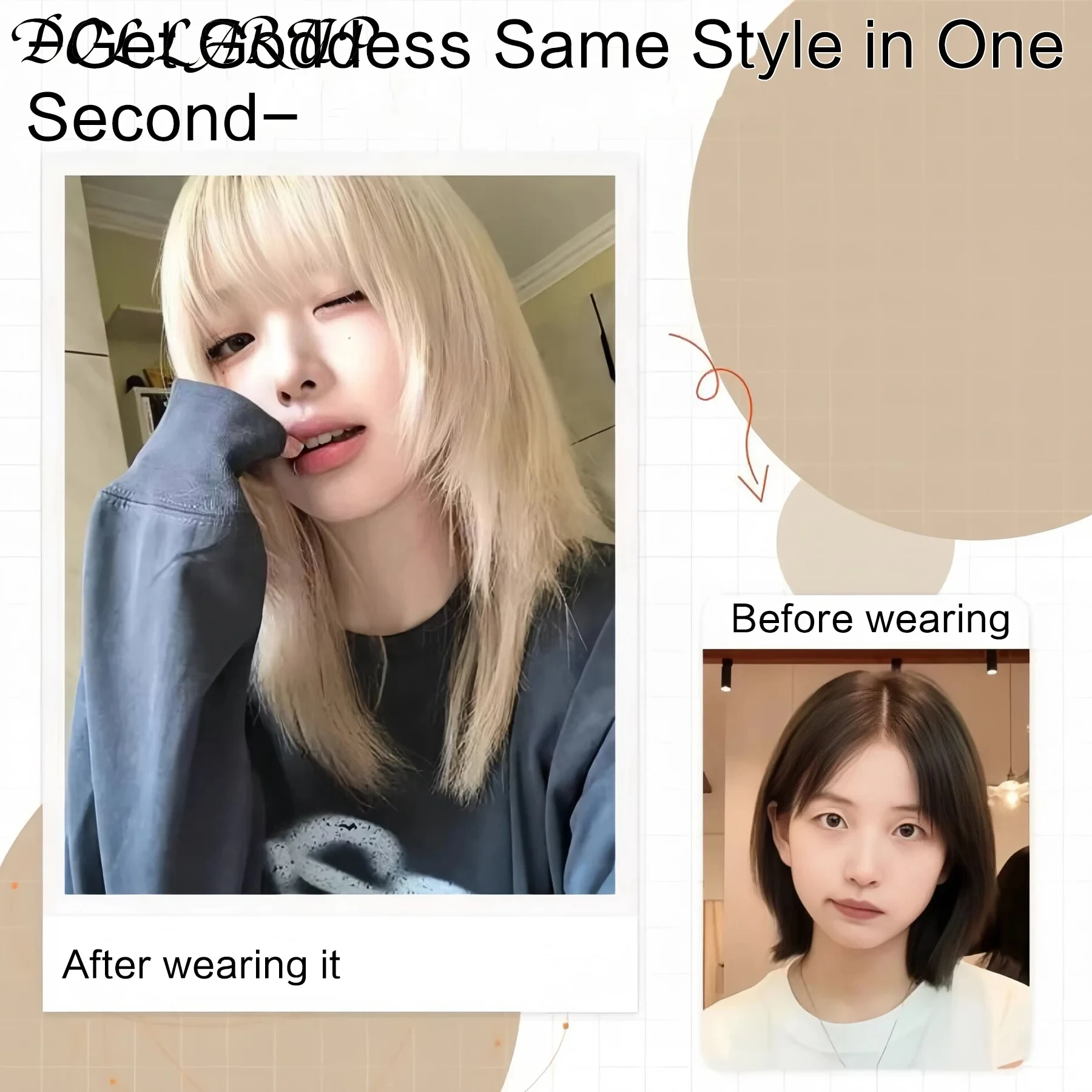 JKL الاصطناعية 26 بوصة الأميرة مجعد متموج طويل براون النوم الجمال أورورا شعر مستعار تأثيري لجميع القديسين عيد الميلاد مدرسة الشكر #3