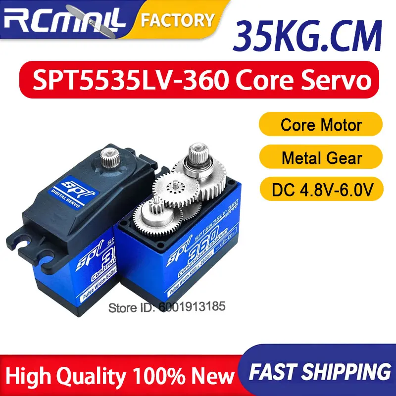 SPT5535LV-360 35kg High Torque Digital Servo 360 Degree Continuous Rotation Metal Gear Motor for RC Robot Vehicle Accessories
