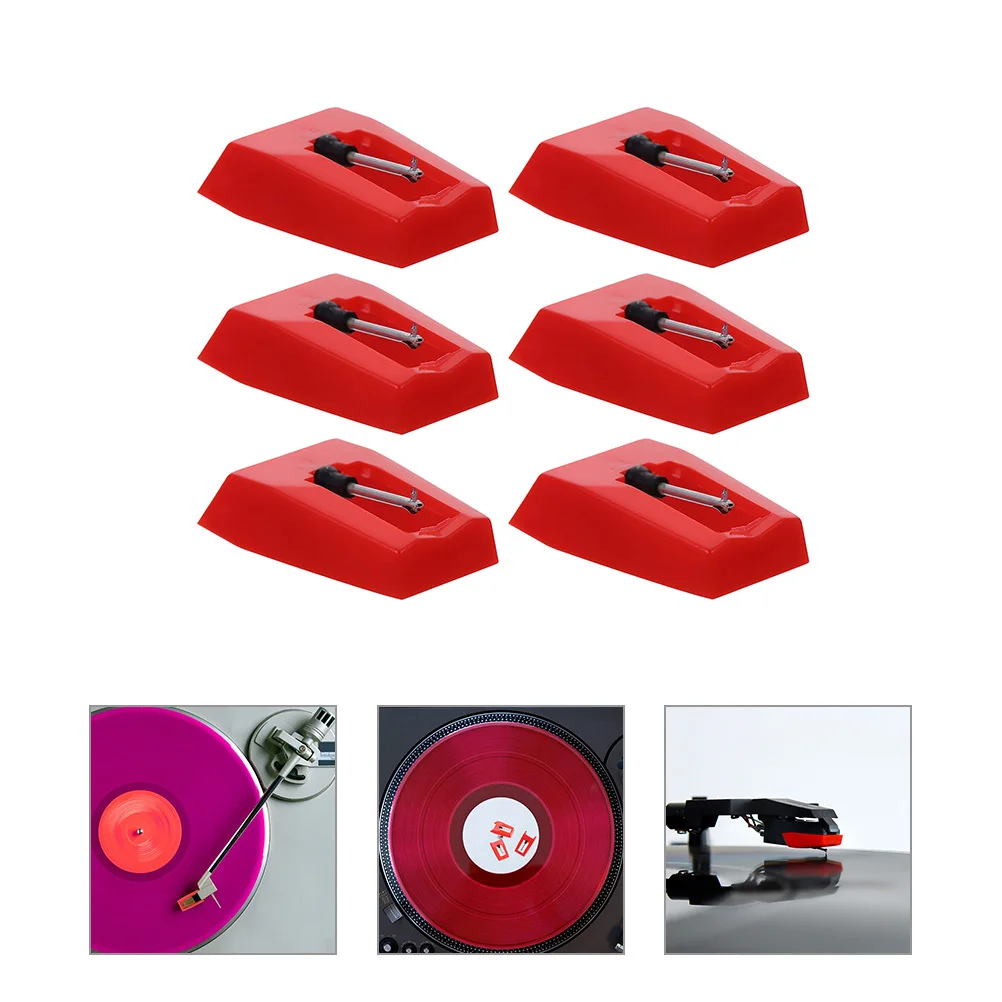 6pcs Record Player Needles Universal Turntable Needle Replacement For Vinyl Records Phonograph Durable Stylus Clear Sound