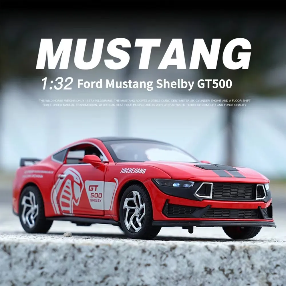 1:32 Ford Mustang Shelby GT500 legering speelgoedauto, terugtrekbaar, simulatiemodel sportwagenornament