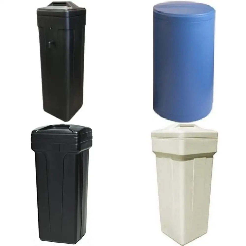 Tanque de sal cuadrado negro 11x11x38 para ablandadores de agua con flotador de seguridad