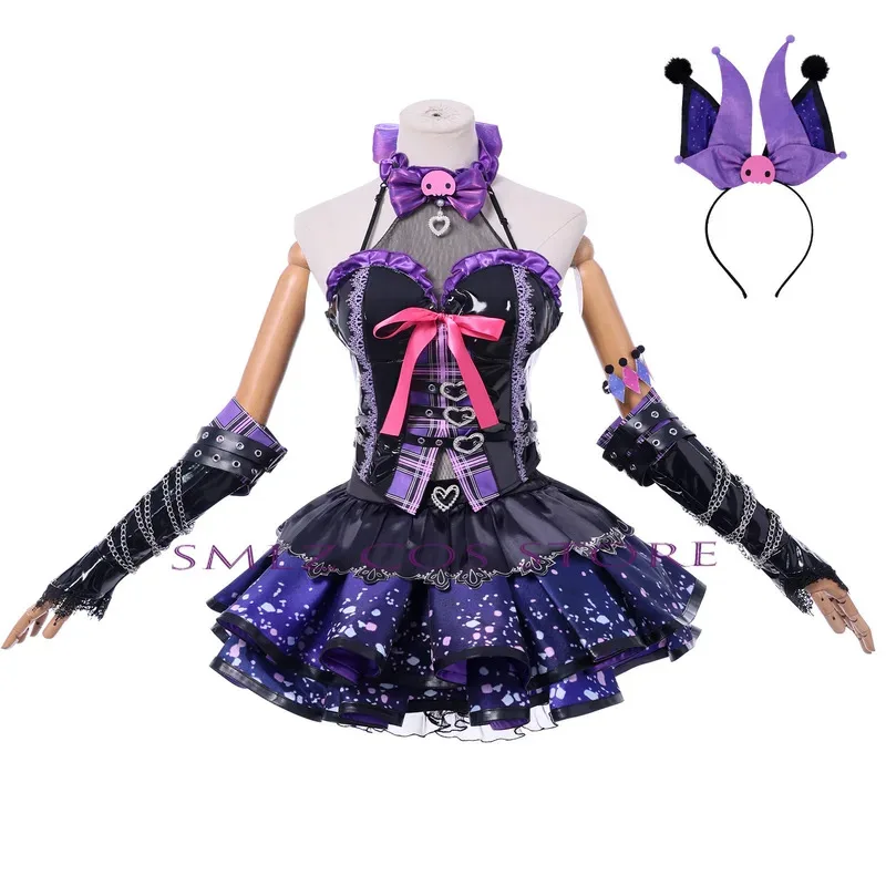 Tessa Cosplay Game Naraka Cosplay Costume Devil Lolita Purple Kuromi Dress Wig Set Party Role Play Outfit for Woman clothing